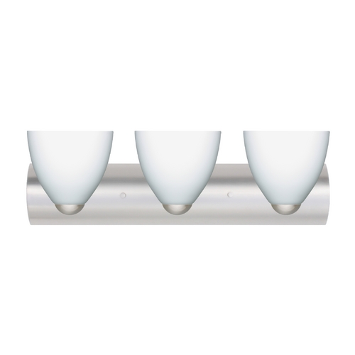 Besa Lighting Modern Bathroom Light White Glass Satin Nickel by Besa Lighting 3WZ-757207-SN