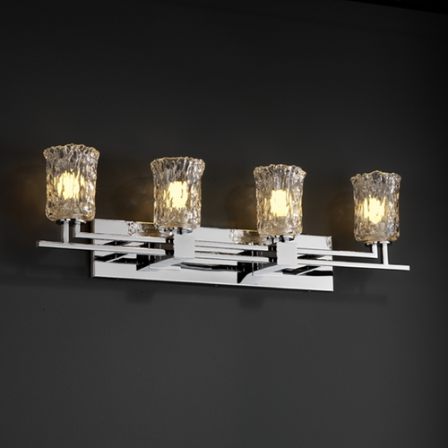 Justice Design Group Veneto Luce Collection Chrome Bathroom Light by Justice Design Group GLA-8704-16-CLRT-CROM
