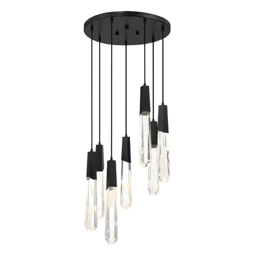 George Kovacs Lighting George Kovacs Drifting Droplets Coal LED Multi-Light Pendant with Abstract Shade P1287-66A-L
