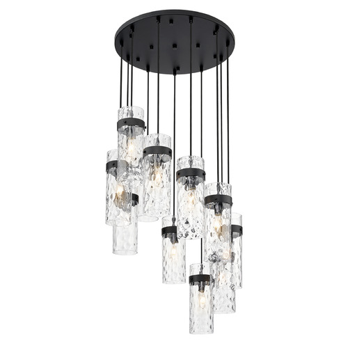 Z-Lite Z-Lite Fontaine Matte Black Multi-Light Pendant with Cylindrical Shade 7002P5-11R-MB