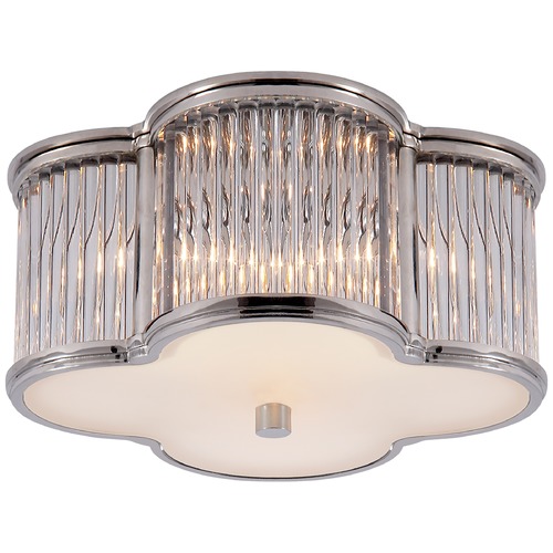 Visual Comfort Signature Collection Alexa Hampton Basil Small Flush Mount in Nickel by Visual Comfort Signature AH4014PNCGFG