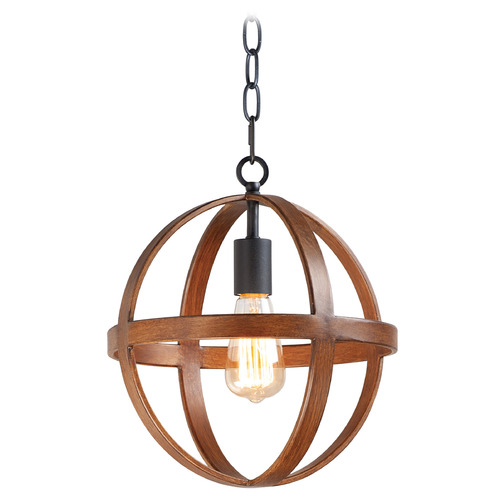 Maxim Lighting Maxim Lighting Compass Antique Pecan & Black Pendant Light 27571APBK
