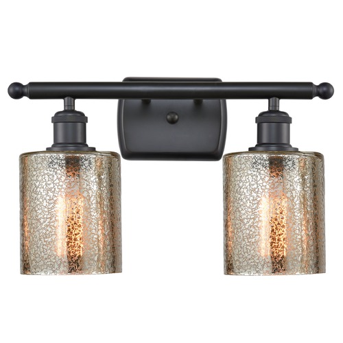 Innovations Lighting Cobbleskill Matte Black Bathroom Light by Innovations Lighting 516-2W-BK-G116