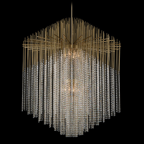 Allegri Lighting Allegri Crystal Estrella Brushed Champagne Gold Pendant Light 037657-038-FR001