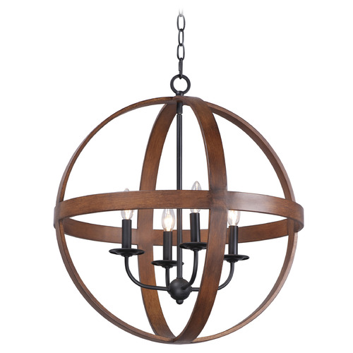 Maxim Lighting Maxim Lighting Compass Antique Pecan & Black Pendant Light 27574APBK