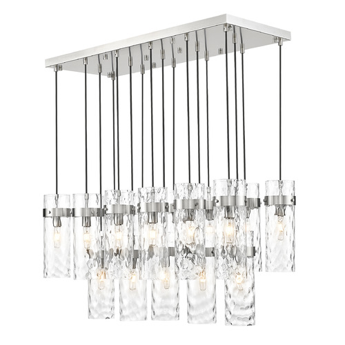 Z-Lite Z-Lite Fontaine Brushed Nickel Multi-Light Pendant with Cylindrical Shade 7002P5-17L-BN