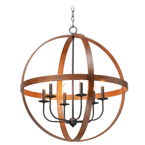 Maxim Lighting Maxim Lighting Compass Antique Pecan & Black Pendant Light 27576APBK