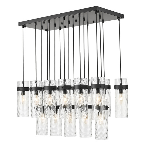 Z-Lite Z-Lite Fontaine Matte Black Multi-Light Pendant with Cylindrical Shade 7002P5-17L-MB