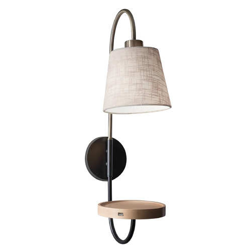 Adesso Home Lighting Adesso Home Jeffrey Antique Brass with Black Accents Wall Lamp 3406-21