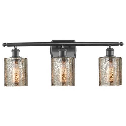 Innovations Lighting Cobbleskill Matte Black Bathroom Light by Innovations Lighting 516-3W-BK-G116
