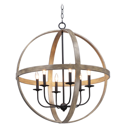 Maxim Lighting Maxim Lighting Compass Barn Wood & Black Pendant Light 27576BWBK
