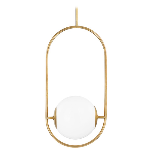Corbett Lighting Corbett Lighting Everley Vintage Brass Pendant Light with Globe Shade 273-43-VB