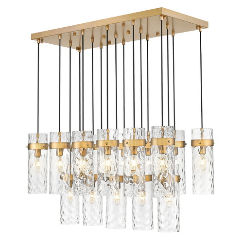Z-Lite Z-Lite Fontaine Rubbed Brass Multi-Light Pendant with Cylindrical Shade 7002P5-17L-RB