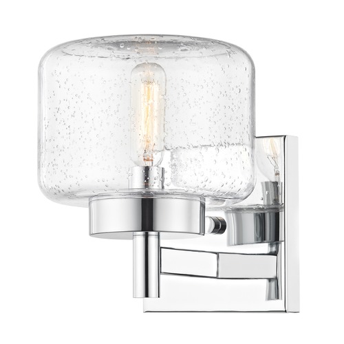 Design Classics Lighting Adair Wall Sconce in Chrome with Clear Seeded Glass 2971-26