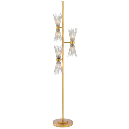 Currey and Company Lighting Novatude Floor Lamp in Antique Gold Leaf/Silver Leaf by Currey & Co 8000-0046