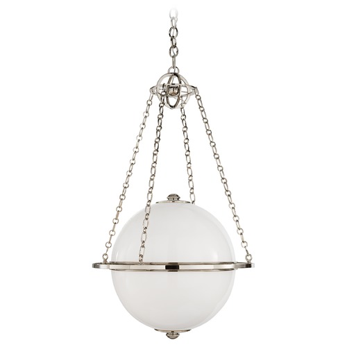 Visual Comfort Signature Collection E.F. Chapman Modern Globe Lantern in Nickel by Visual Comfort Signature CHC2135PNWG