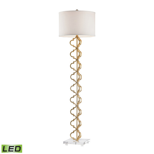 Elk Lighting Elk Lighting Castile Gold Leaf & Clear LED Floor Lamp with Drum Shade D2932-LED