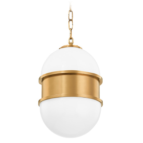 Corbett Lighting Corbett Lighting Broomley Vintage Brass Mini-Pendant Light with Bowl / Dome Shade 272-41-VB