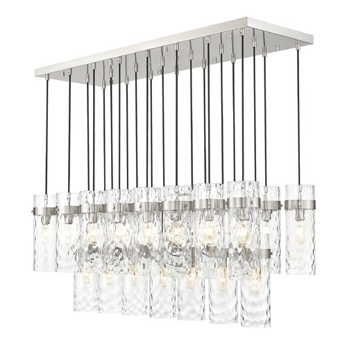 Z-Lite Z-Lite Fontaine Brushed Nickel Multi-Light Pendant with Cylindrical Shade 7002P5-23L-BN