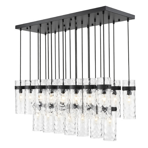 Z-Lite Z-Lite Fontaine Matte Black Multi-Light Pendant with Cylindrical Shade 7002P5-23L-MB
