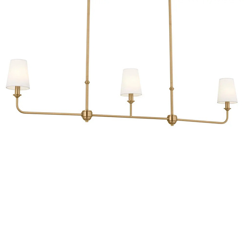 Kichler Lighting Pallas 3-Light Linear Chandelier in Brushed Natural Brass by Kichler 52519BNB