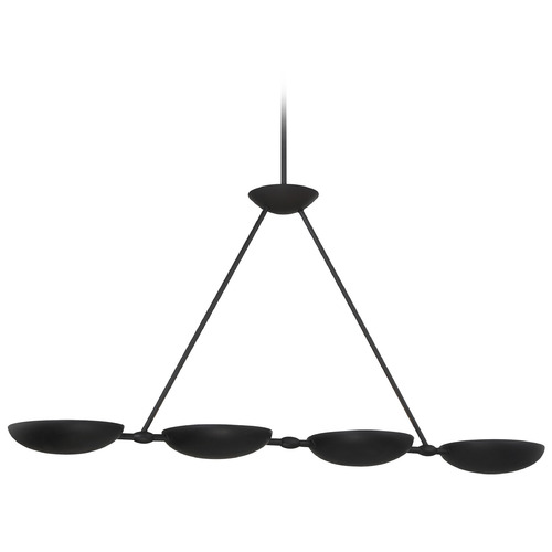 George Kovacs Lighting George Kovacs Undertas Textured Coal Black Island Light with Bowl / Dome Shade P1318-076