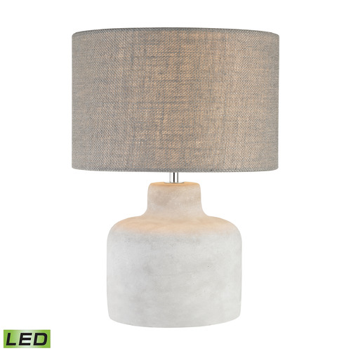 Elk Lighting Elk Lighting Rockport Polished Concrete LED Table Lamp with Drum Shade D2950-LED