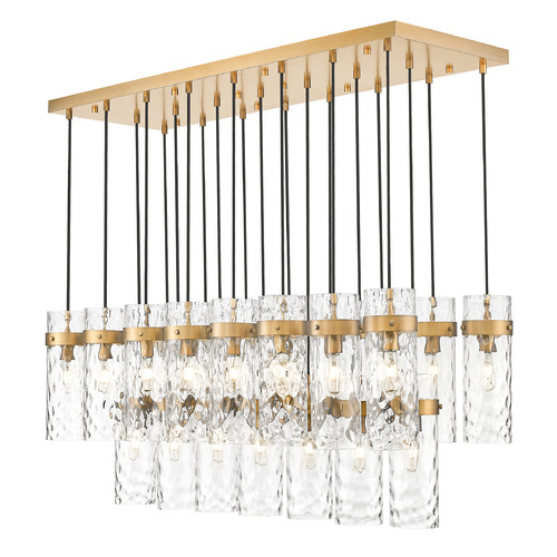Z-Lite Z-Lite Fontaine Rubbed Brass Multi-Light Pendant with Cylindrical Shade 7002P5-23L-RB