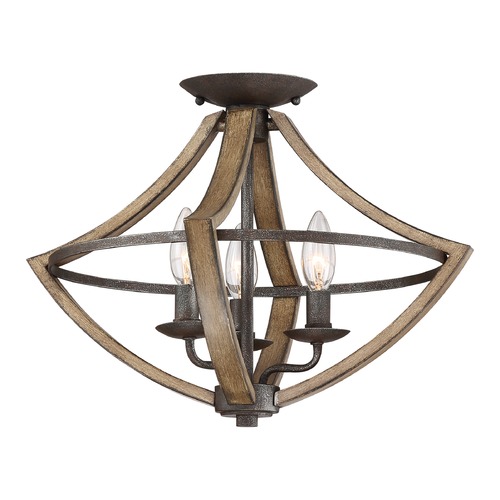 Quoizel Lighting Shire 16.50-Inch Flush Mount in Rustic Black by Quoizel Lighting SHR1716RK