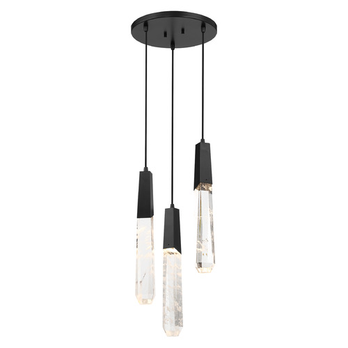 George Kovacs Lighting George Kovacs Drifting Droplets Coal LED Multi-Light Pendant with Abstract Shade P1284-66A-L