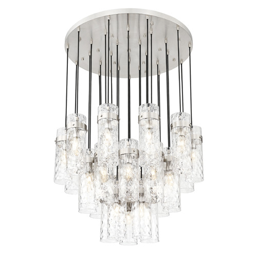 Z-Lite Z-Lite Fontaine Brushed Nickel Multi-Light Pendant with Cylindrical Shade 7002P5-27R-BN