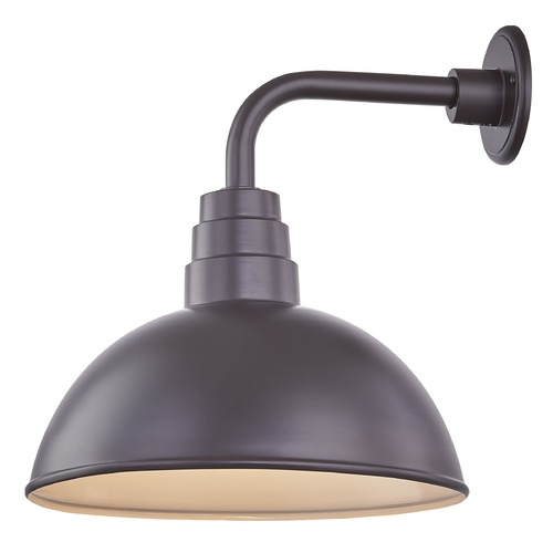 Recesso Lighting by Dolan Designs Bronze Gooseneck Barn Light with 14-Inch Dome Shade BL-ARMD1-BZ/BL-SH14D-BZ