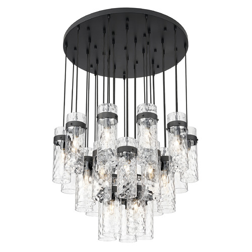 Z-Lite Z-Lite Fontaine Matte Black Multi-Light Pendant with Cylindrical Shade 7002P5-27R-MB
