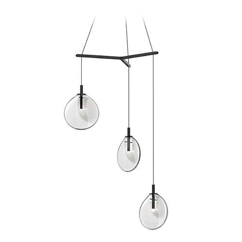 Sonneman Lighting Cantina LED Multi-Light Pendant Black by Sonneman Lighting 2995.25C-SML