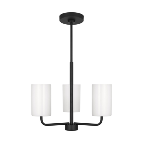 Generation Lighting Rhett Small Chandelier in Midnight Black by Generation Lighting GLC1003MBK