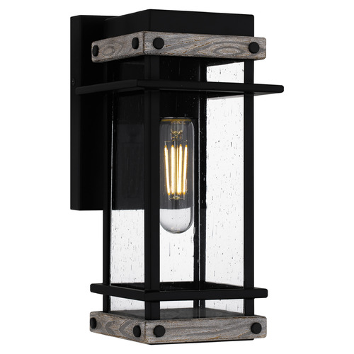 Quoizel Lighting Quoizel Lighting Strader Matte Black & Distressed Wood Outdoor Wall Light SAD8405MBK