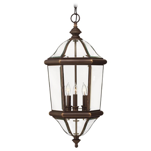 Hinkley Outdoor Hanging Light with Clear Glass in Copper Bronze by Hinkley Lighting 2452CB