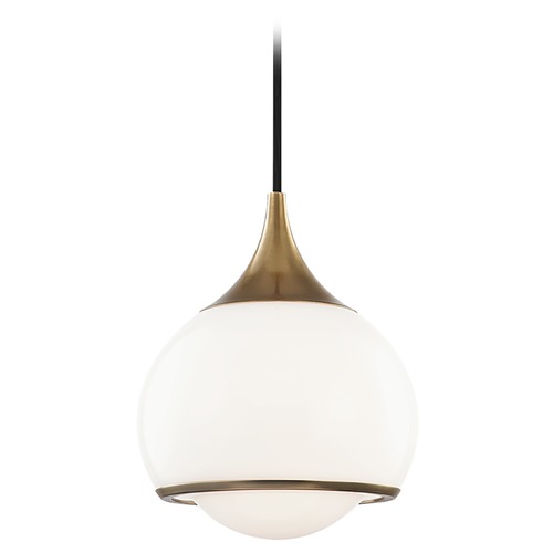 Mitzi by Hudson Valley Reese Aged Brass Mini Pendant by Mitzi by Hudson Valley H281701S-AGB