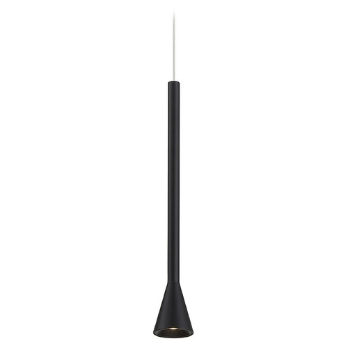 George Kovacs Lighting George Kovacs Piccolo Coal Black LED Mini-Pendant Light with Conical Shade P1456-66A-L
