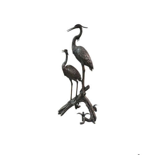 Currey and Company Lighting Herons on Branch in Bronze by Currey & Company 1200-0913