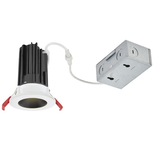Recesso Lighting by Dolan Designs 2'' LED Canless 15W White/Black Recessed Downlight 2700K 38Deg IC Rated By Recesso RL02-15W38-27-W/BK SMOOTH TRM
