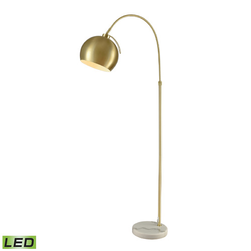 Elk Lighting Elk Lighting Kopernikus Aged Brass & White LED Floor Lamp with Bowl / Dome Shade D3363-LED