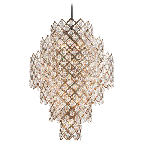 Corbett Lighting Corbett Lighting Tiara Stria Gold Leaf & Stainless Steel Chandelier 214-717-SGL/SS