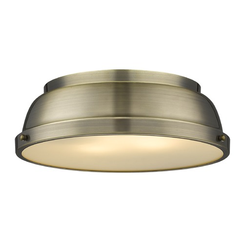Golden Lighting Duncan Flush Mount in Aged Brass by Golden Lighting 3602-14 AB-AB