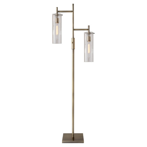 Adesso Home Lighting Adesso Home Dalton Antique Brass Floor Lamp with Cylindrical Shade 3853-21