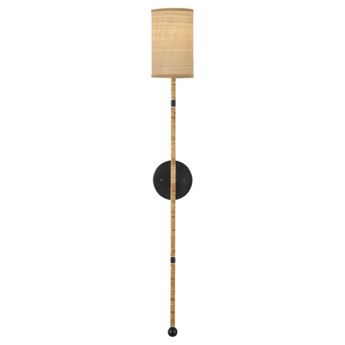 Currey and Company Lighting Currey and Company Clarence Mallari Capriole Natural / Satin Black Sconce 5000-0229