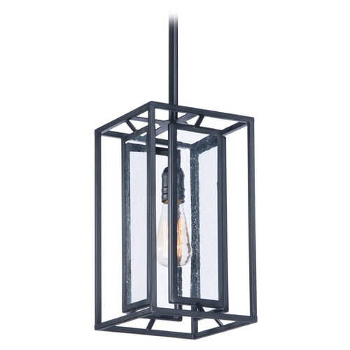 Maxim Lighting Maxim Lighting Era Black LED Mini-Pendant Light with Square Shade 21672CDBK/BUL
