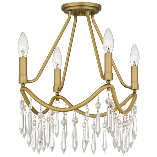 Quoizel Lighting Quoizel Lighting Airedale Aged Brass Semi-Flushmount Light AID1712AB