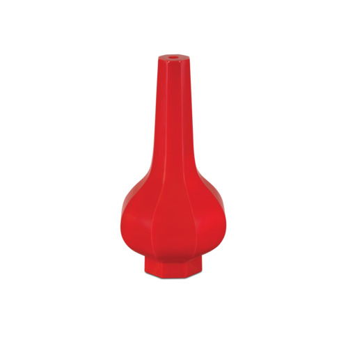 Currey and Company Lighting Bittersweet Peking Long Neck Vase in Coral Orange by Currey & Company 1200-0915
