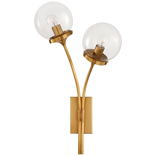 Visual Comfort Signature Collection Kate Spade New York Prescott Right Sconce in Brass by Visual Comfort Signature KS2408SBCG